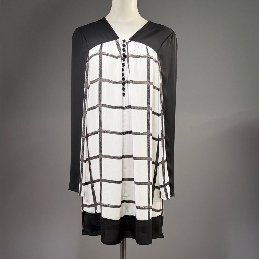 Bcbgmaxazria Black And White Grid Tunic (Rack9)